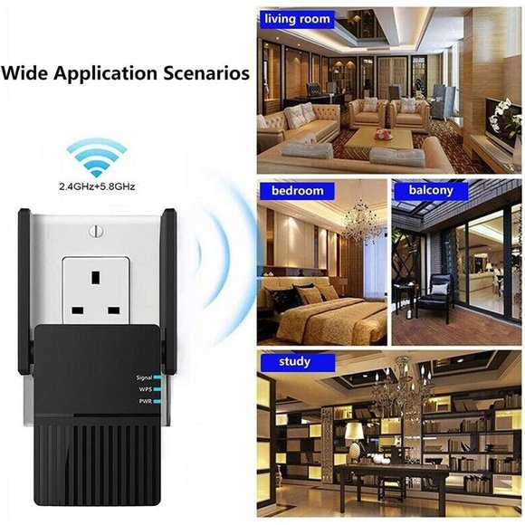WiFi Range Extender Booster 2.4G/5GHz Wireless WiFi Repeater, 2 External Antenna - Picture 6 of 8